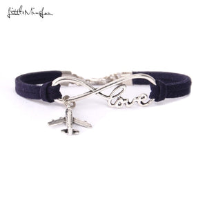 Infinity love airplane bracelet