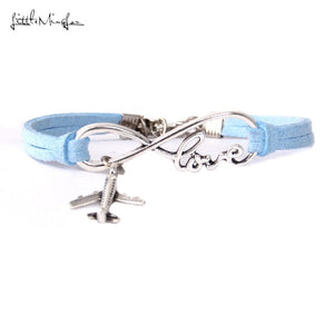 Infinity love airplane bracelet