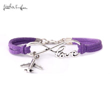 Infinity love airplane bracelet