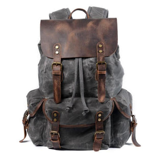 Oslo Distressed Canvas and Leather Backpack