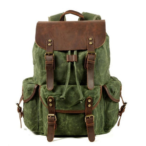 Oslo Distressed Canvas and Leather Backpack