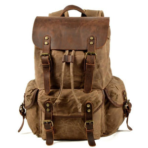 Oslo Distressed Canvas and Leather Backpack