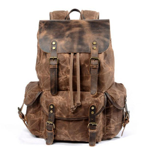 Oslo Distressed Canvas and Leather Backpack