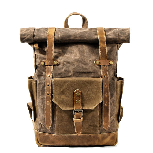 Austin Vintage Canvas Leather Backpack