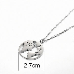 World Map Pendant Necklace