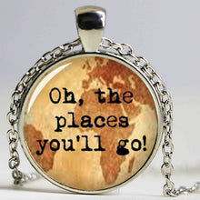 Oh The Places You'll Go Travel Pendant And Chain Necklace