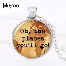 Oh The Places You'll Go Travel Pendant And Chain Necklace